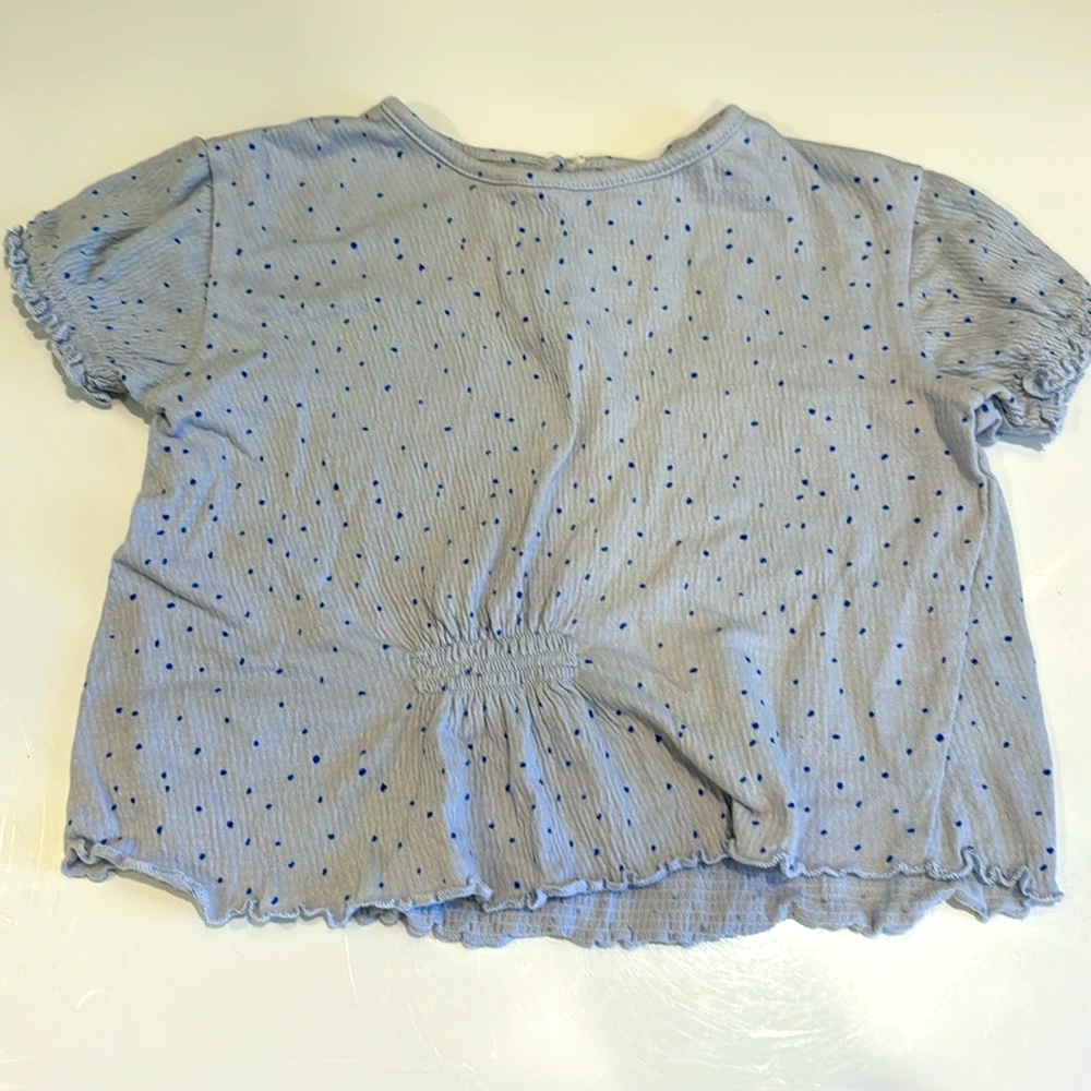 Zara Baby shot sleeved shirt blue and gray 18-24mos